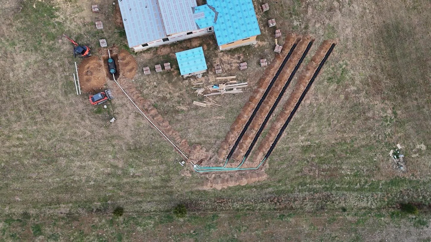 Our crew completed the installation of a 1,000-gallon septic system along with three fully engineered field lines. From precise excavation to final grading, we made sure everything was installed to code and built to last.

Whether it&rsquo;s new cons
