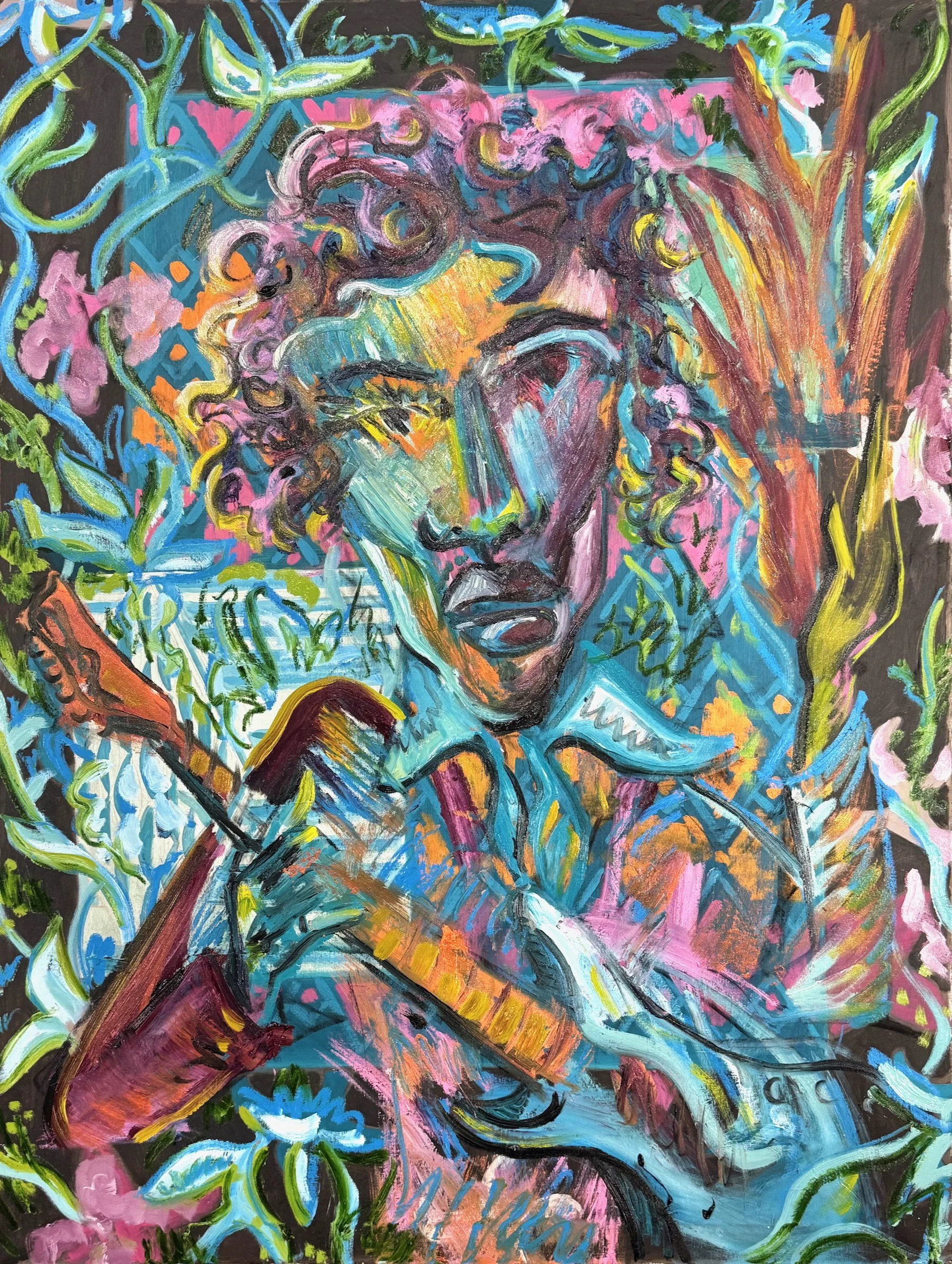Samuel Abelow - Jimi (Oil Painting)