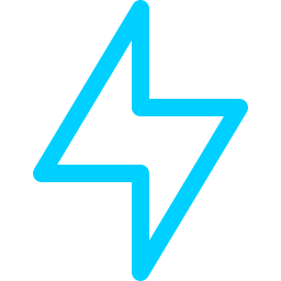 Blue lightning bolt icon on a black background