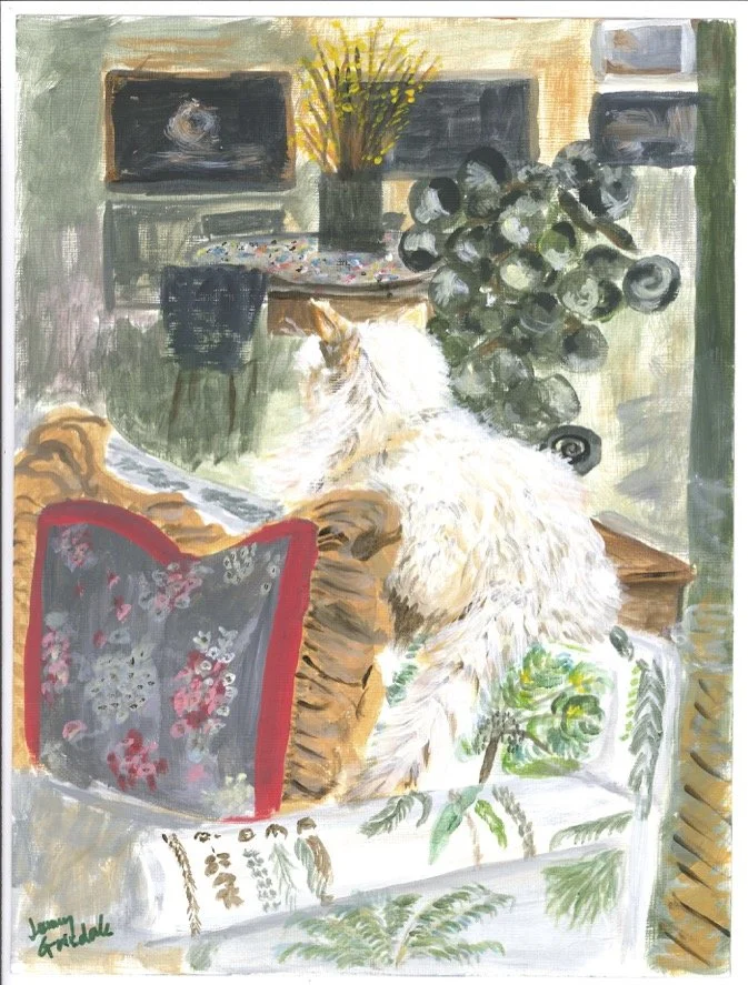 The Shunning (Popi) -9x12, Acrylic on paper-Mardi's Garden series