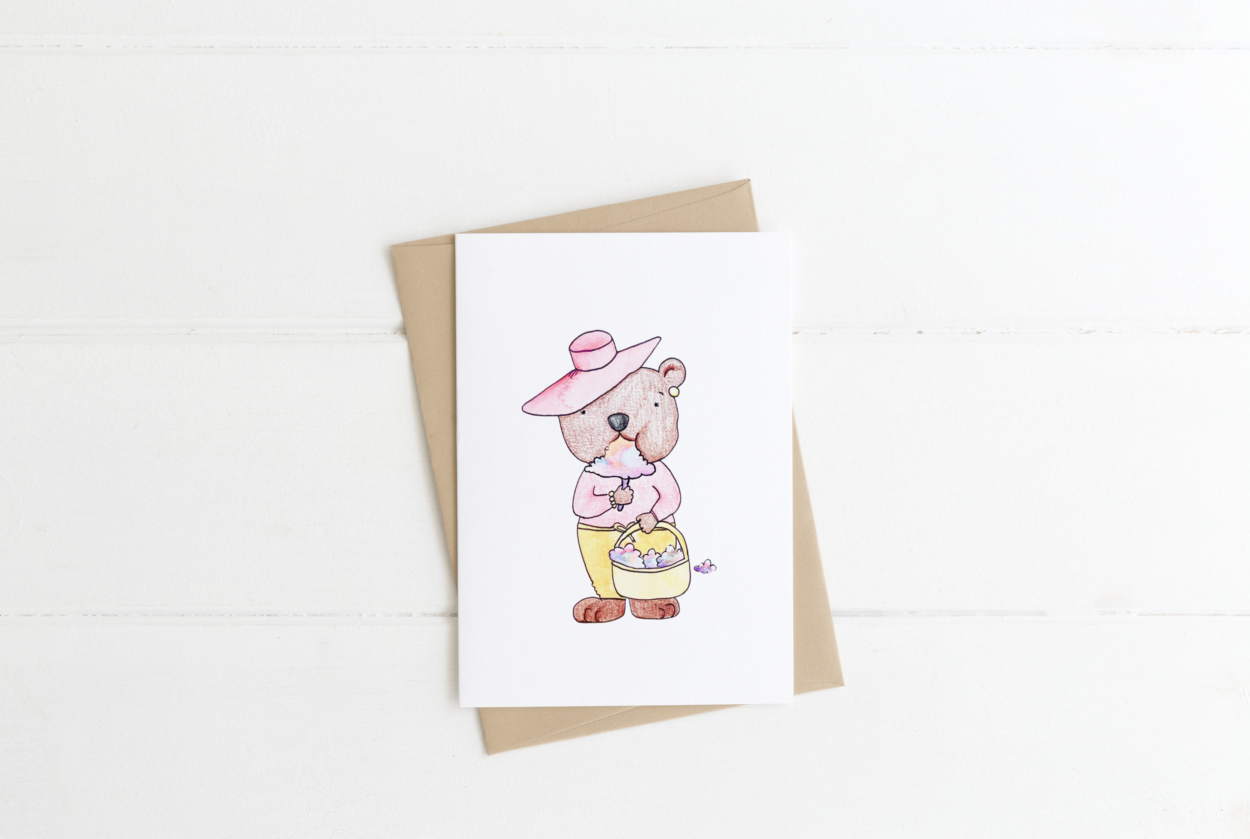 Cotton Candy Bear Greeting Card