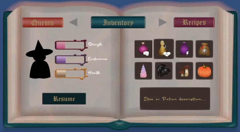 Potion Game Inventory