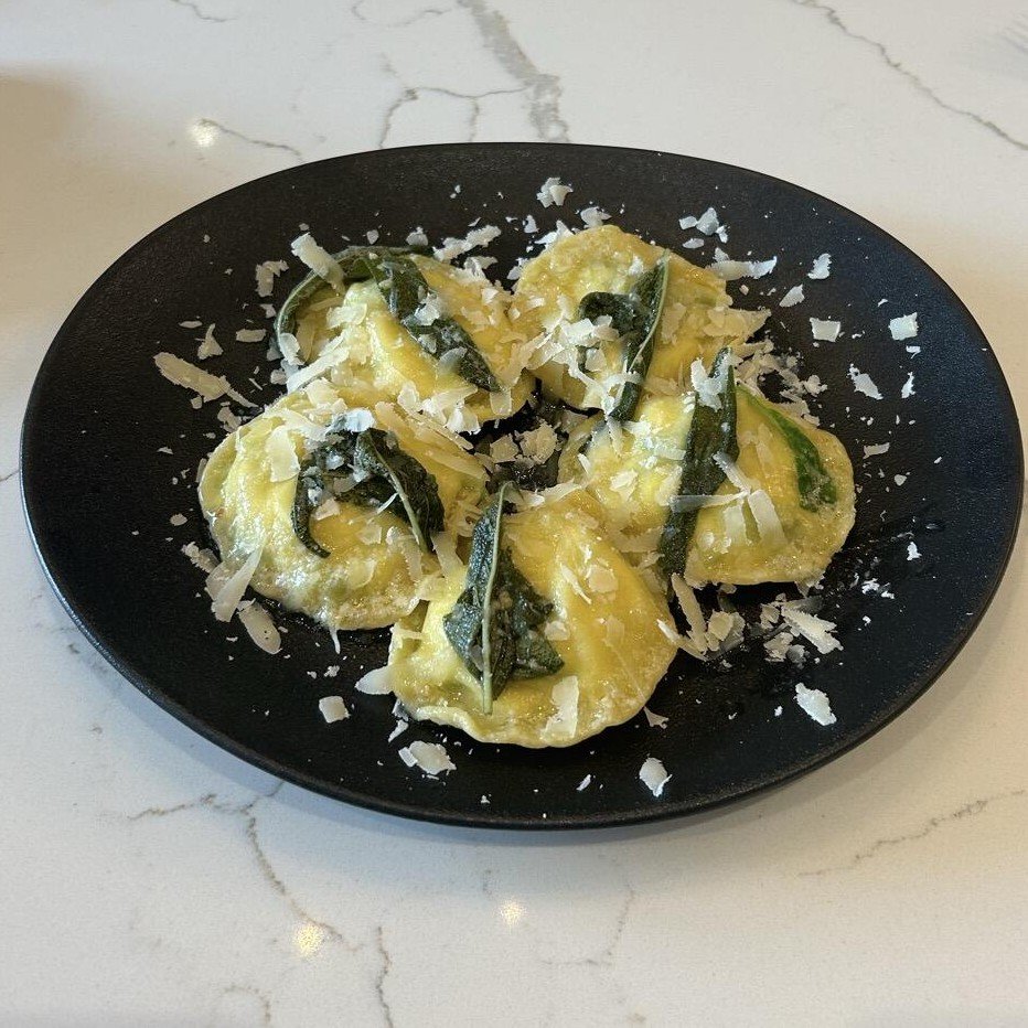 Truffle Ricotta &amp; Spinach Ravioli with Sage Brown Butter