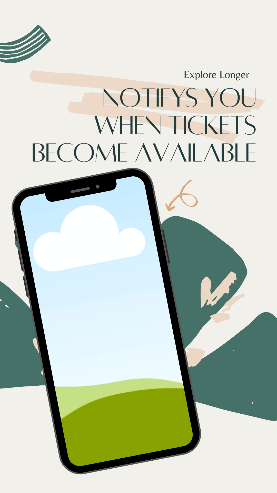 image of phone getting ticket alerts for Pokepark Kanto