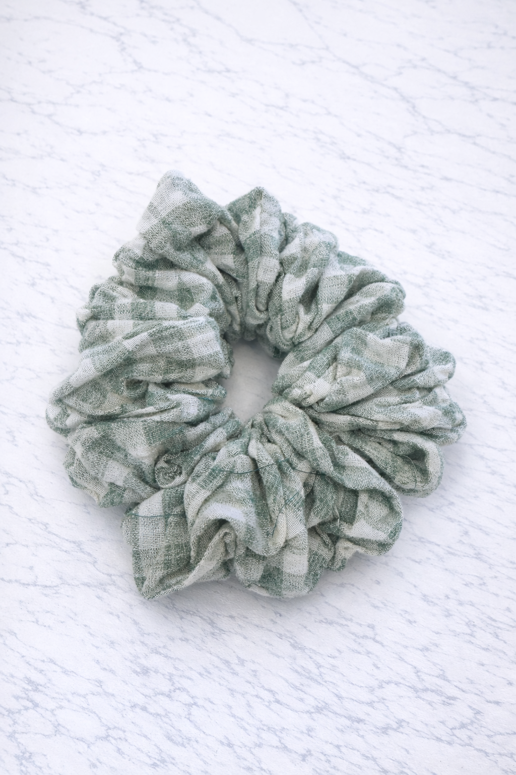 Jumbo Sage Gingham Scrunchie