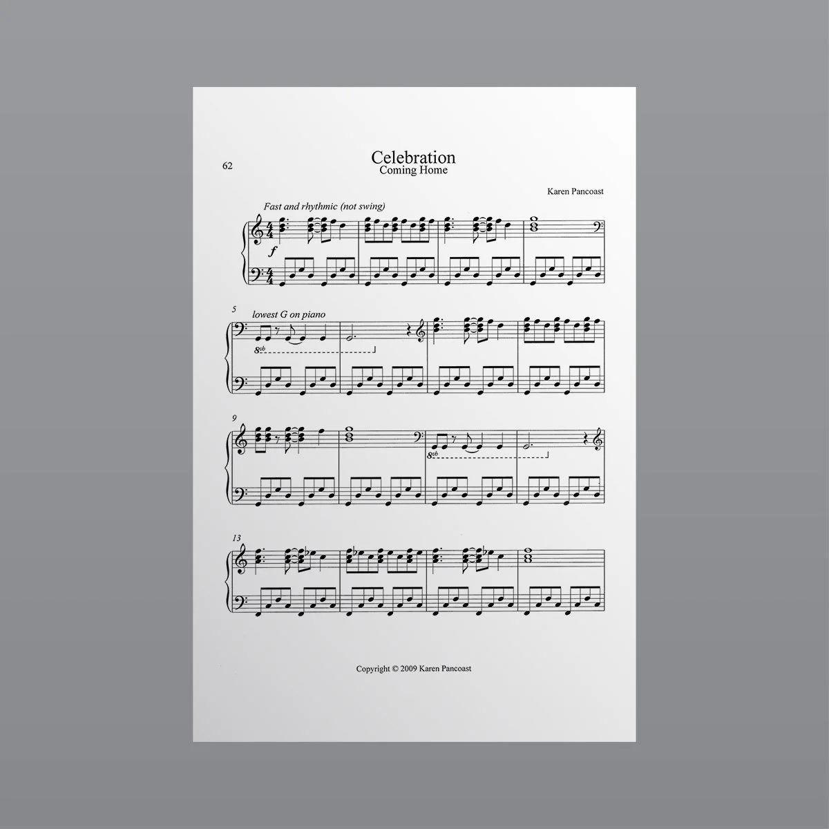 Celebration – Coming Home - Sheet Music