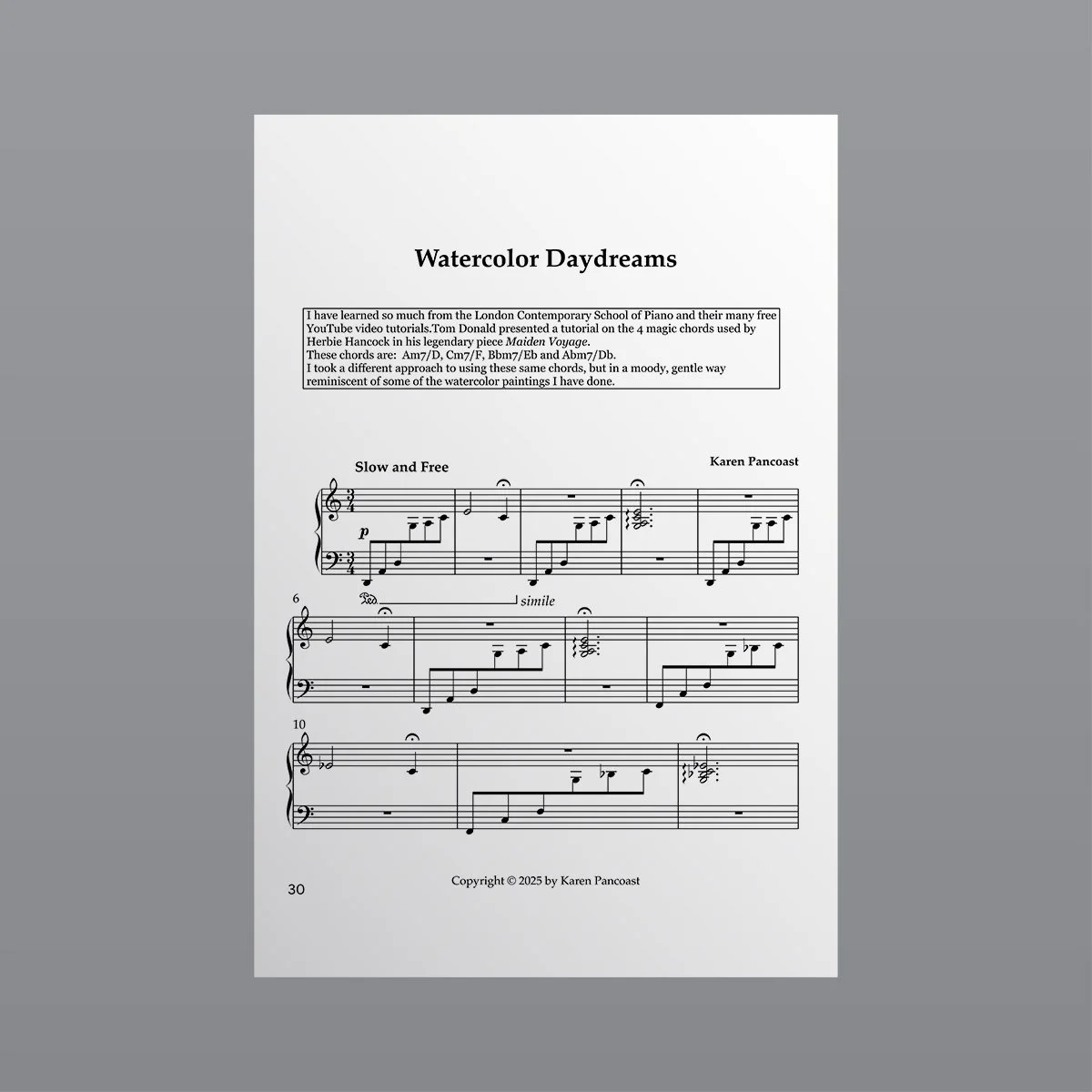 Watercolor Daydreams - Sheet Music
