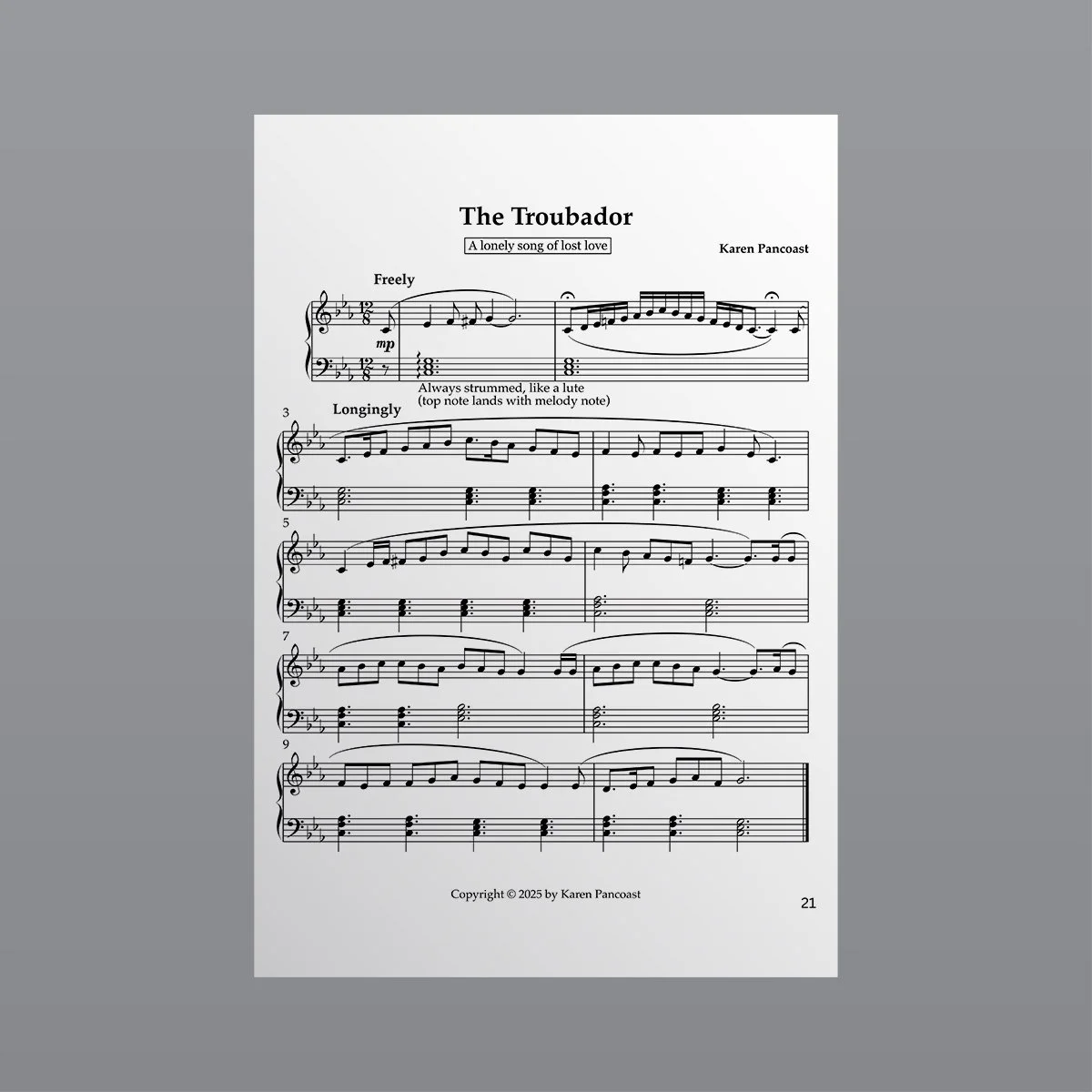 The Troubadour - Sheet Music