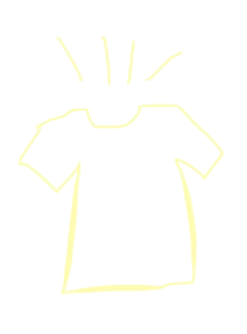 Outline of a short sleeve t-shirt with a v-neck, depicted in a minimalist style.