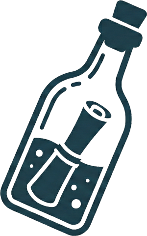 A close-up of a message in a bottle