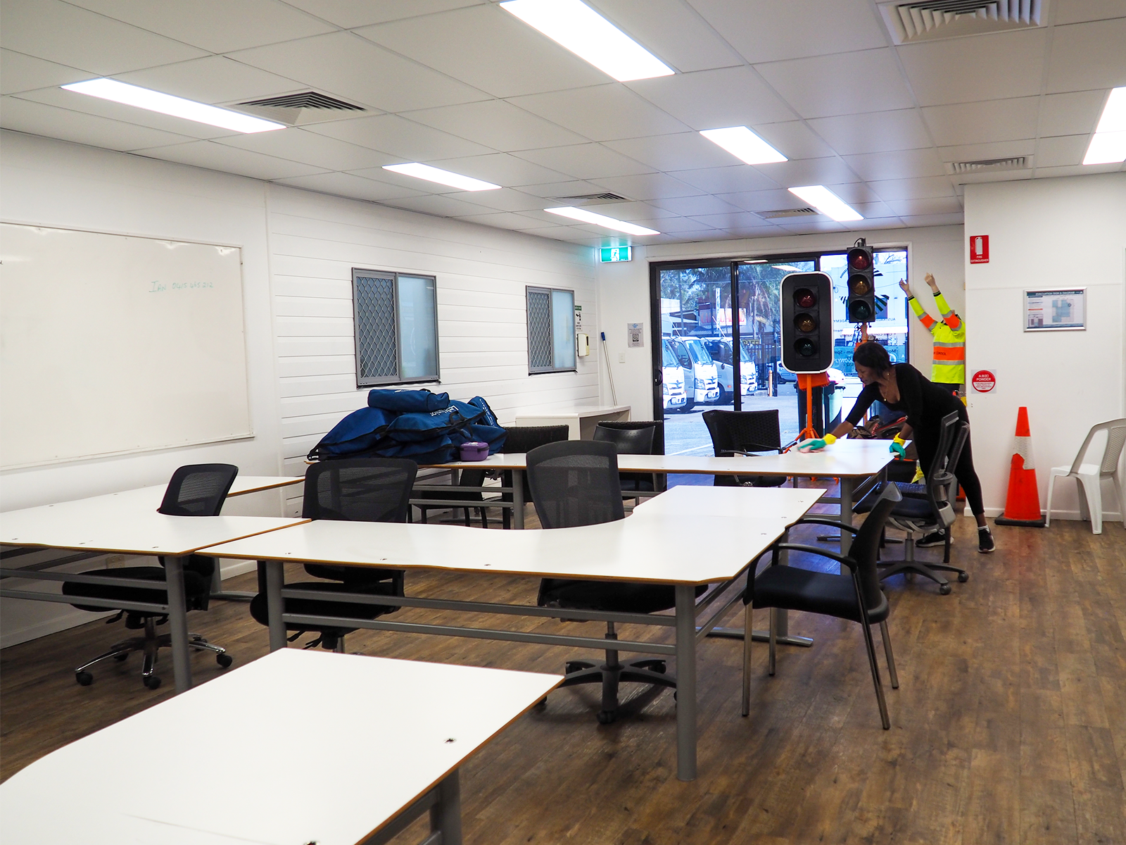 Clean and Tidy Training Room in Commercial Facility 