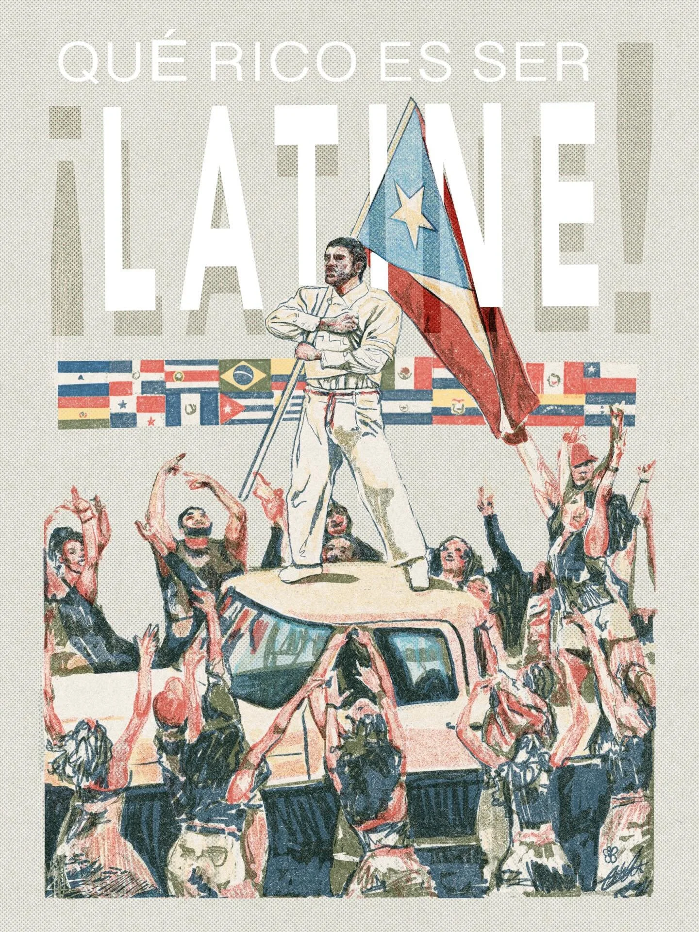 My little illustration inspired by Benito Bowl this Sunday! How beautiful it was to see such a festive and prideful display of Latin culture and music especially in today&rsquo;s climate of fear and hatred. How wonderful it is to be latine! 

#superb