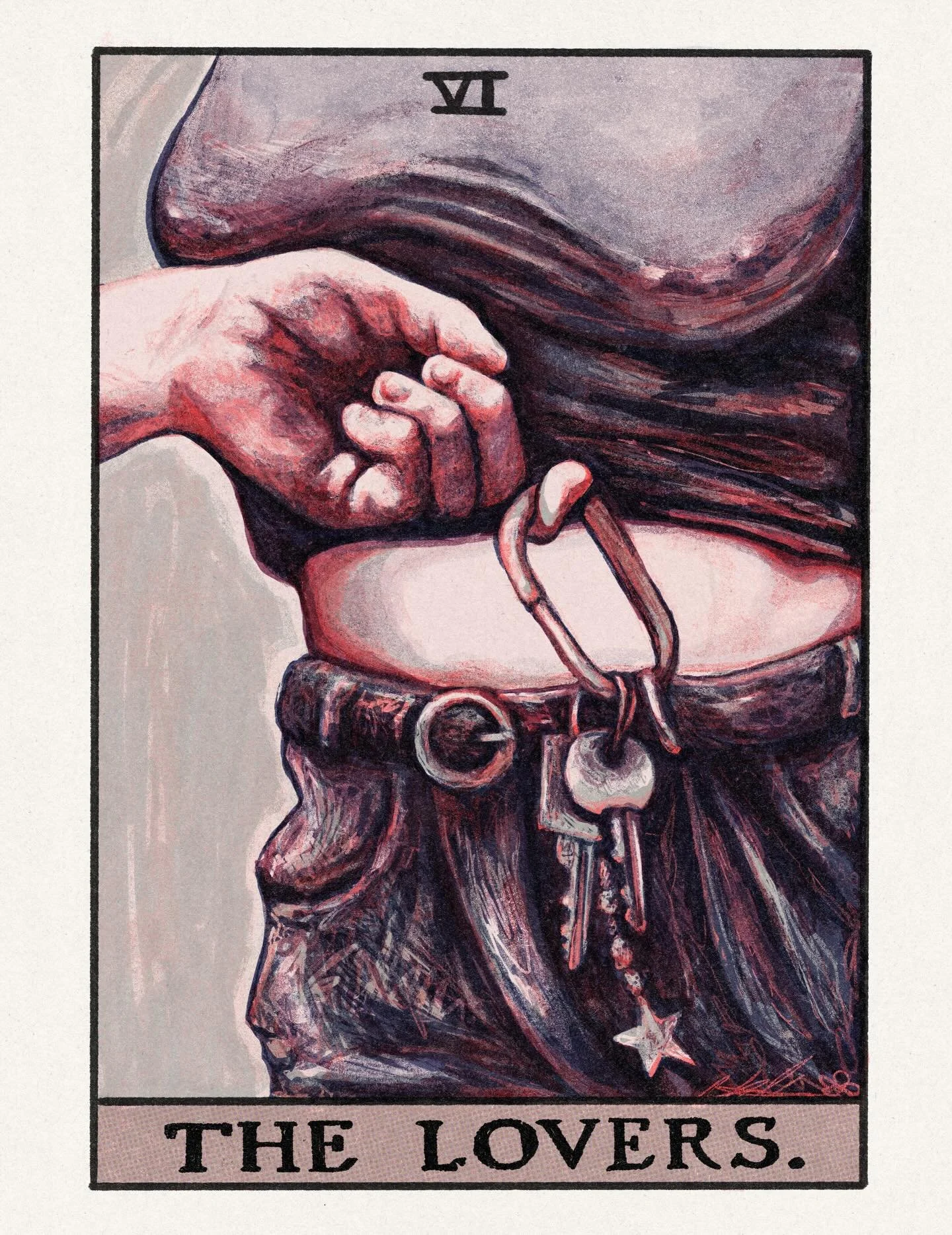 Fun little Sapphic tarot card illustration ✂️ definitely inspired to do more queer tarot designs, comment any ideas or requests for cards for me to do next 🤭 

#sapphic #tarot #illustration #queerart #procreate