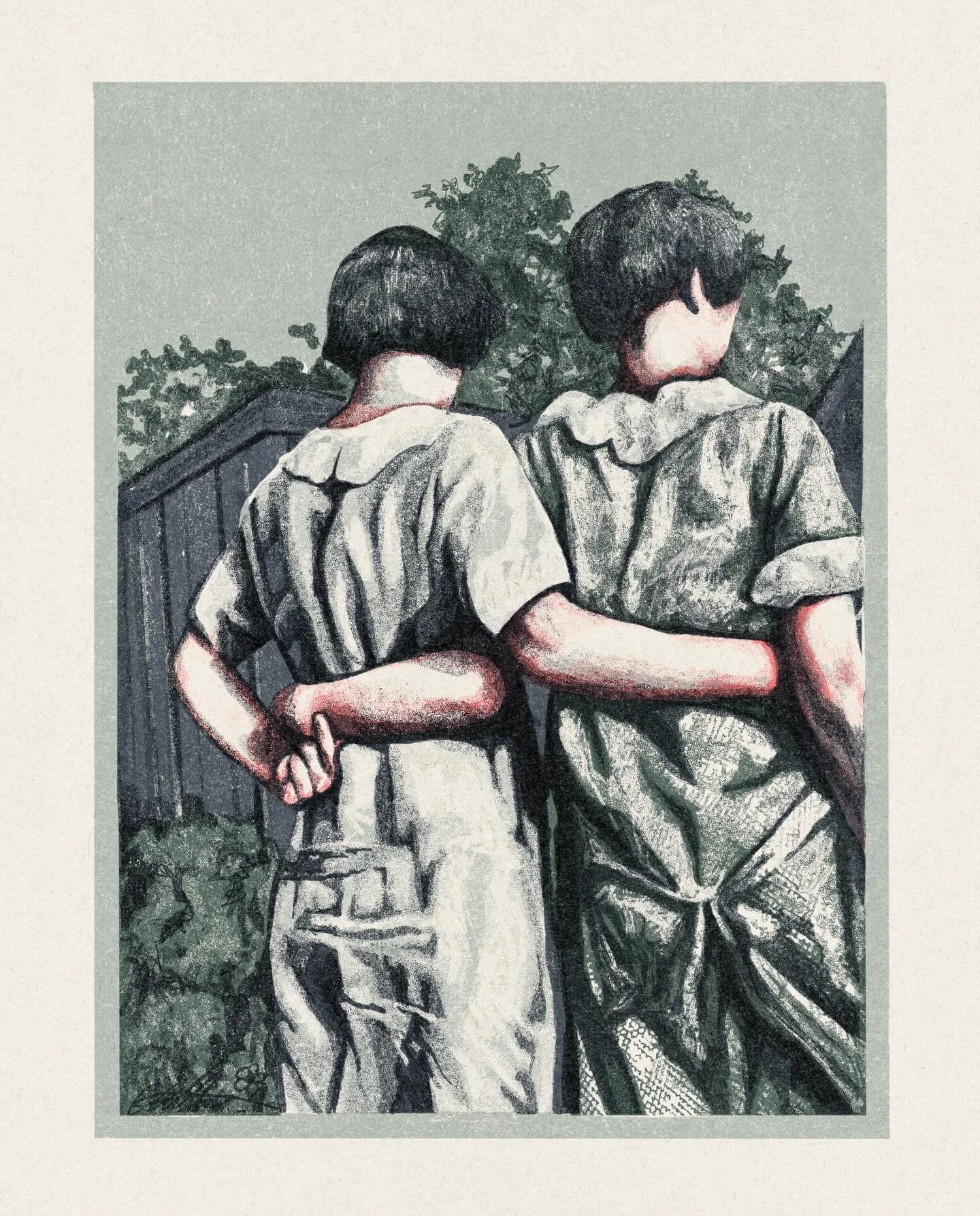 Girlhood digital drawing based on vintage photograph 

#drawing #procreate #queerart #vintagephoto #risograph