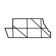 Outline of the state of Indiana with a maze or puzzle pattern overlaid on it.