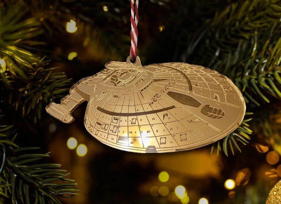 Star Trek Voyager gold Christmas ornament