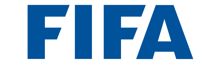 FIFA logo in bold blue capital letters on a white background.