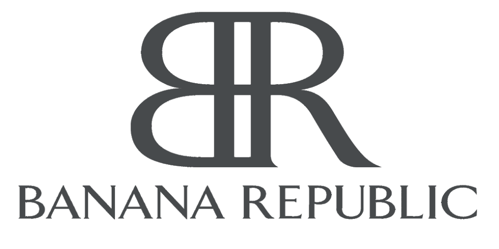 Black logo with stylized 'BR' initials above the words 'Banana Republic' in uppercase.