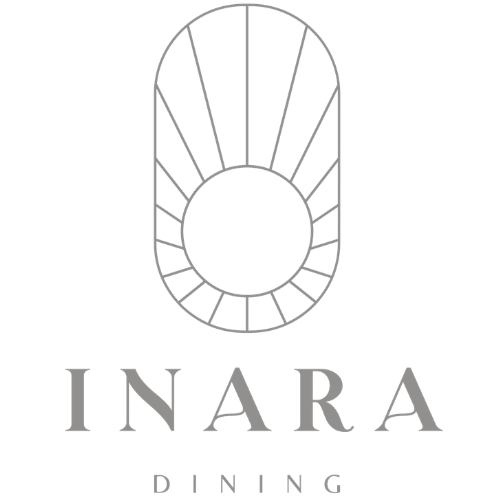 Black and white logo for INARA Dining with a stylized numeral 0 or oval shape and the text 'INARA Dining' underneath.