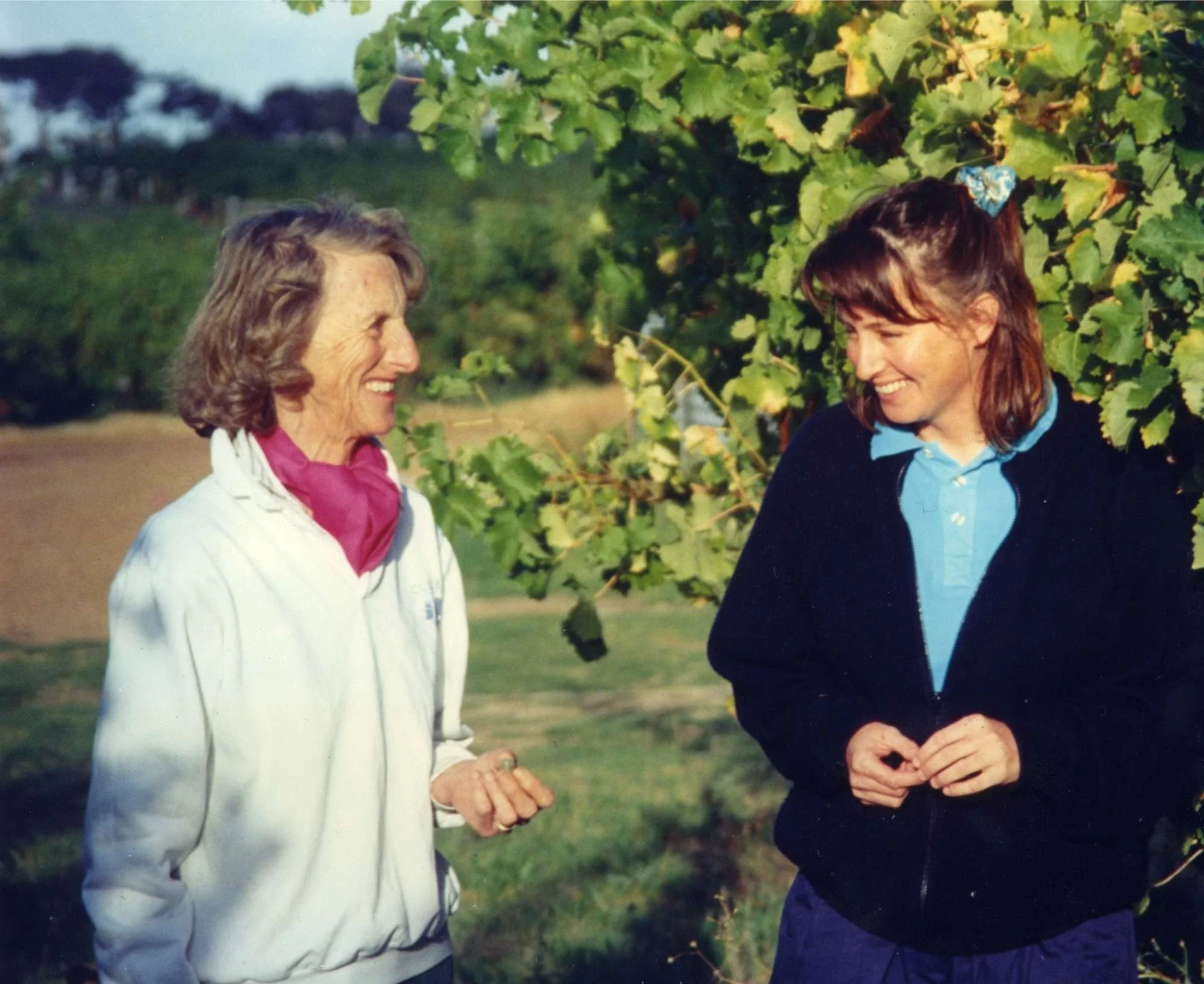 Diana Madeleine and Vanya Cullen in the vines