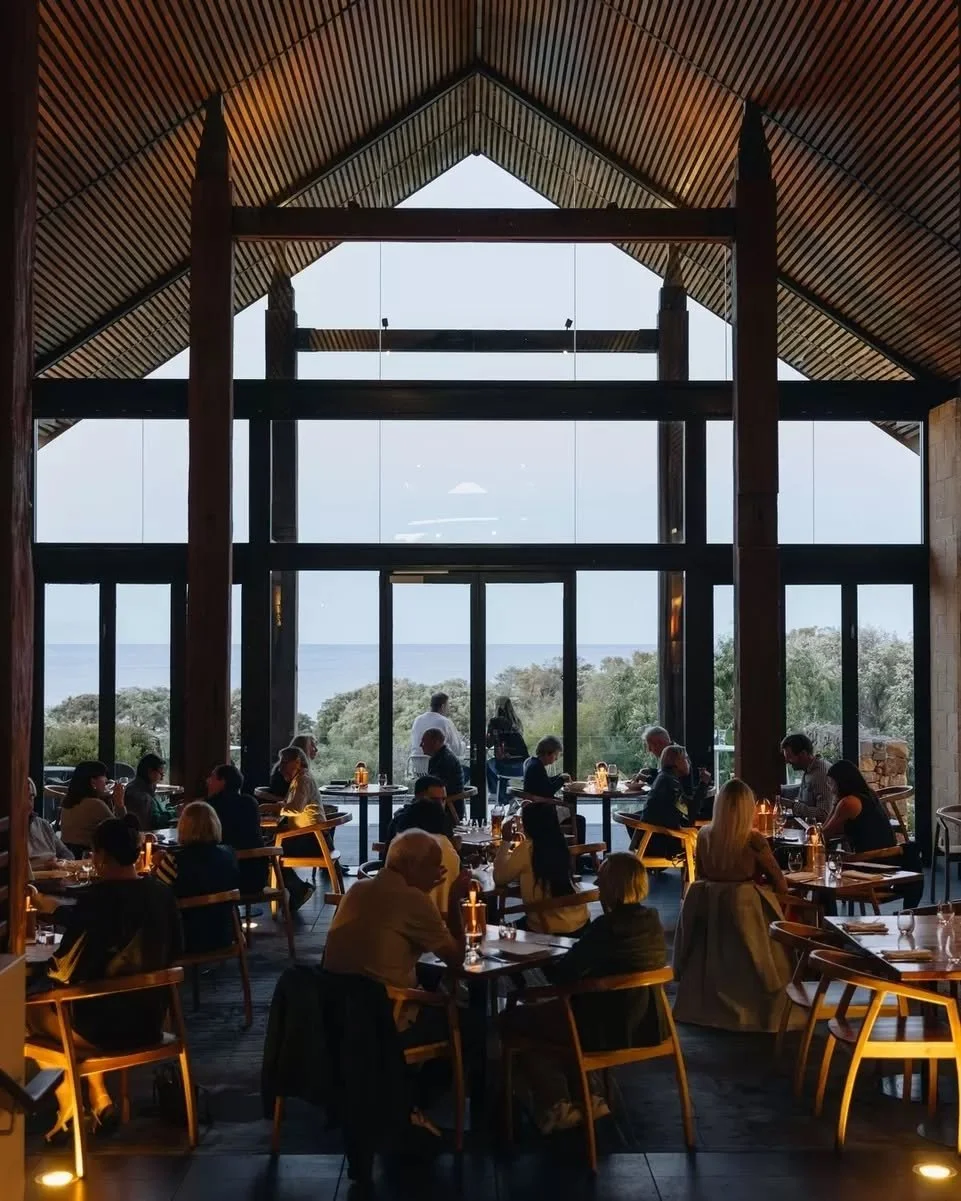 As the evenings grow cooler, there's something very right about gathering around for a hearty meal ~ the fireplace roaring, a glass of something local, and Geographe Bay stretching out beyond the windows.

The Other Side of the Moon is open for break