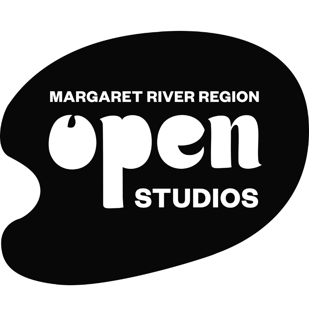 Logo of Open Studios in the Margaret River Region, featuring a speech bubble with the words 'Open Studios' inside it.