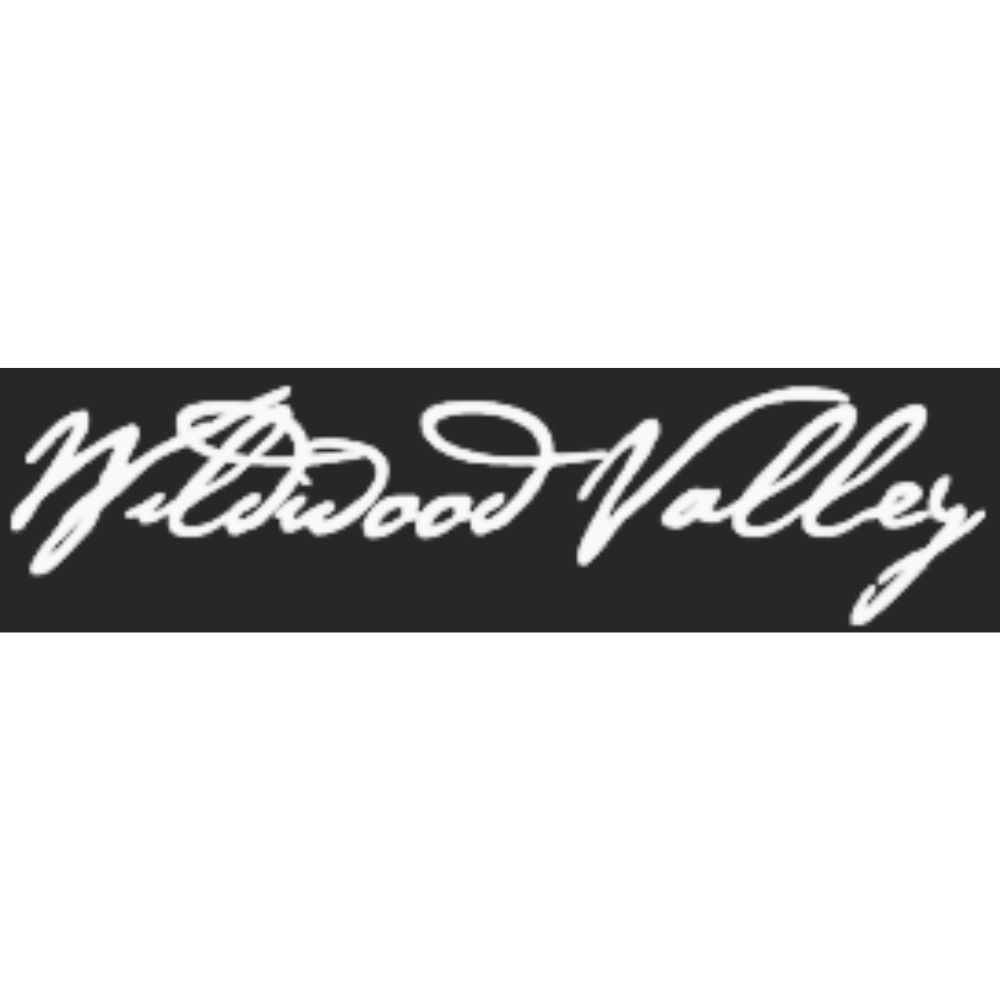 Wood Valley logo with white cursive text on black background.