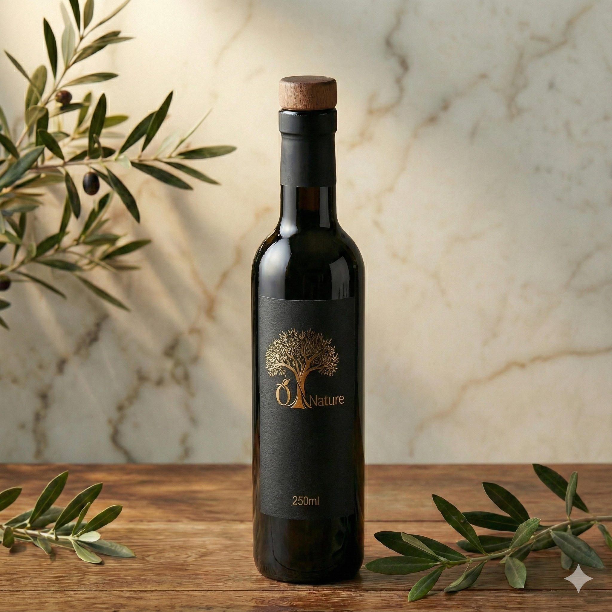 OliveByNature Extra Virgin Olive Oil – 500 ml Black Glass Bottle