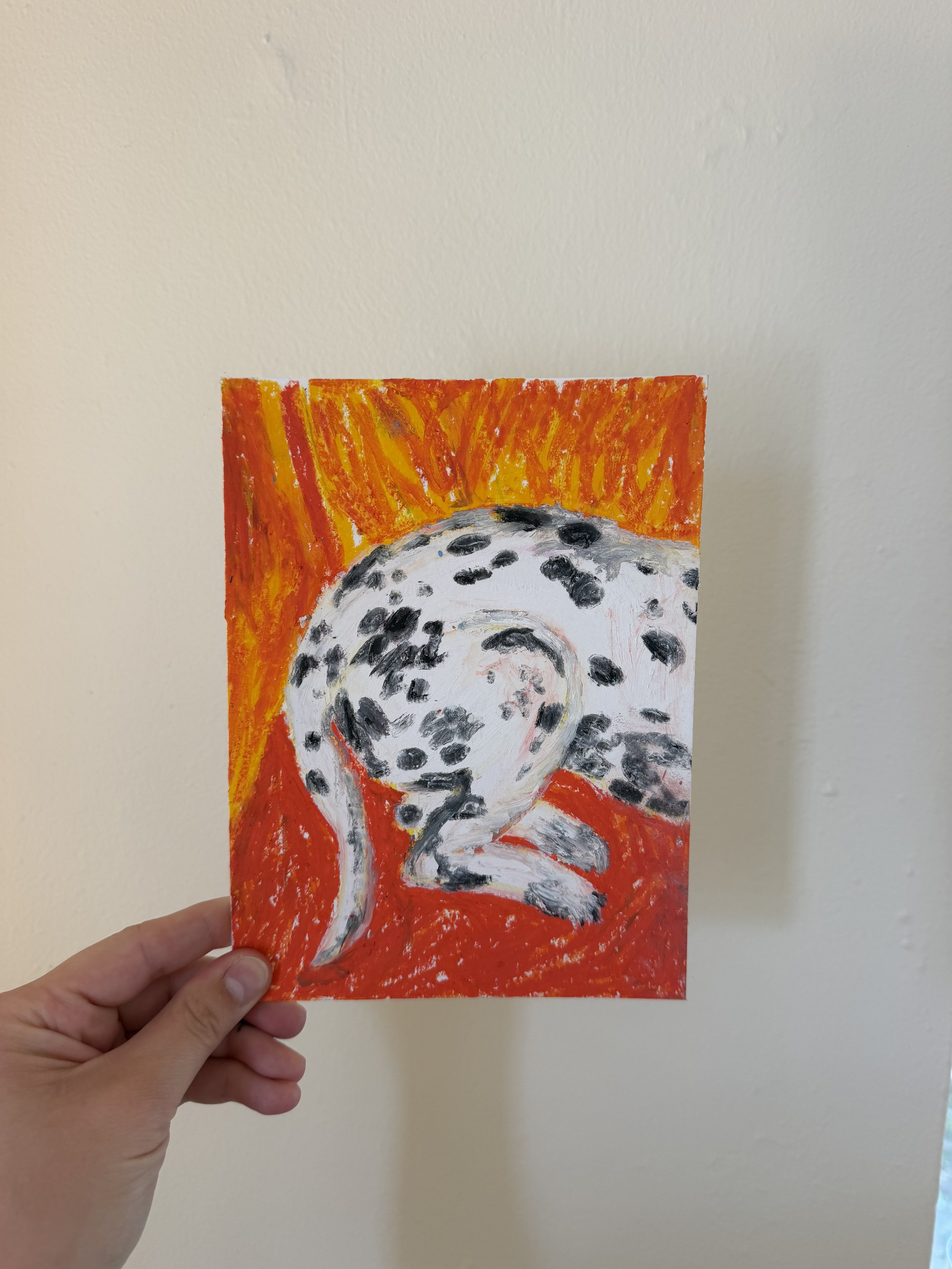 "dalmatian" oil pastel