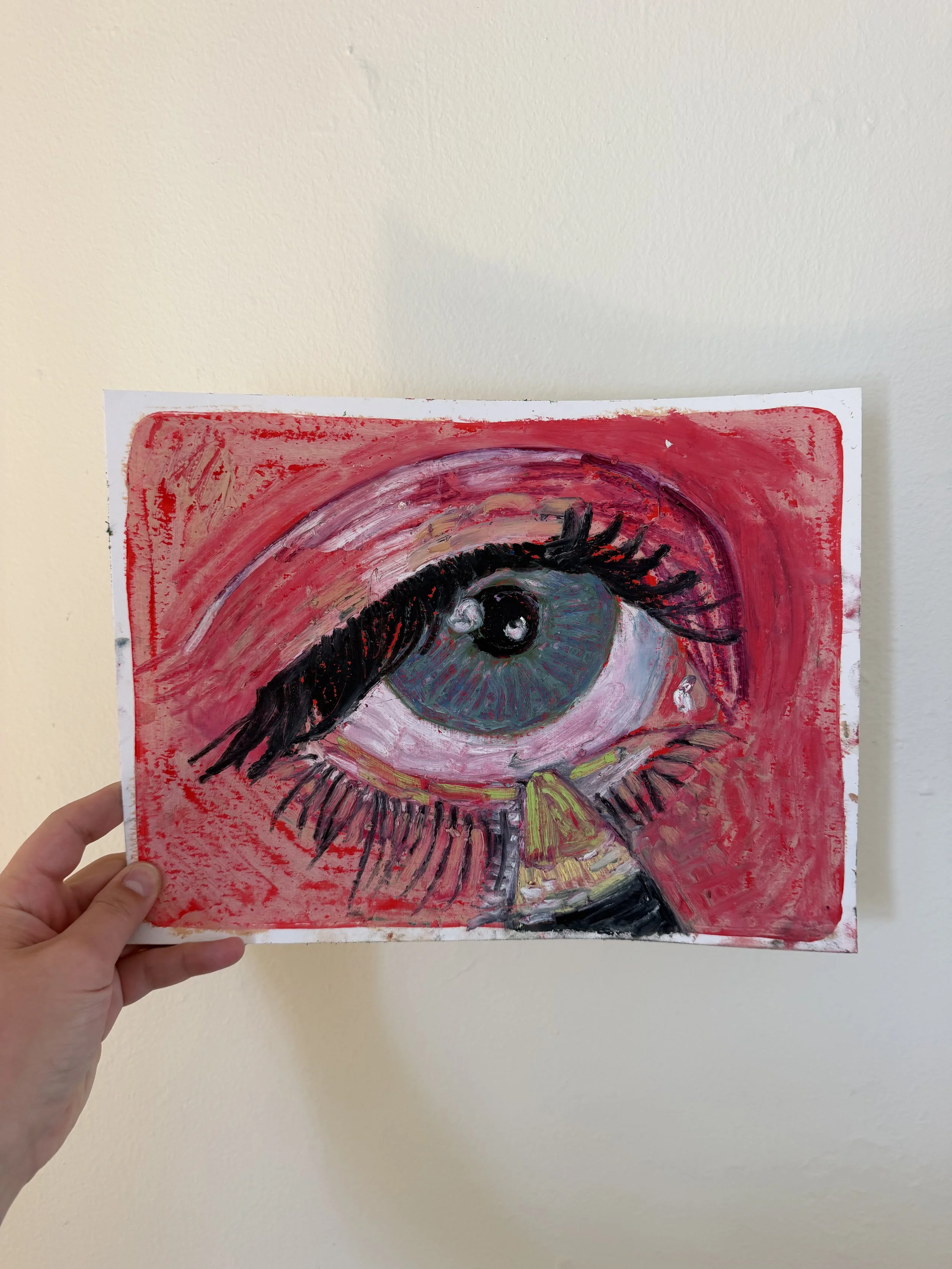 "eye makeup" oil pastel