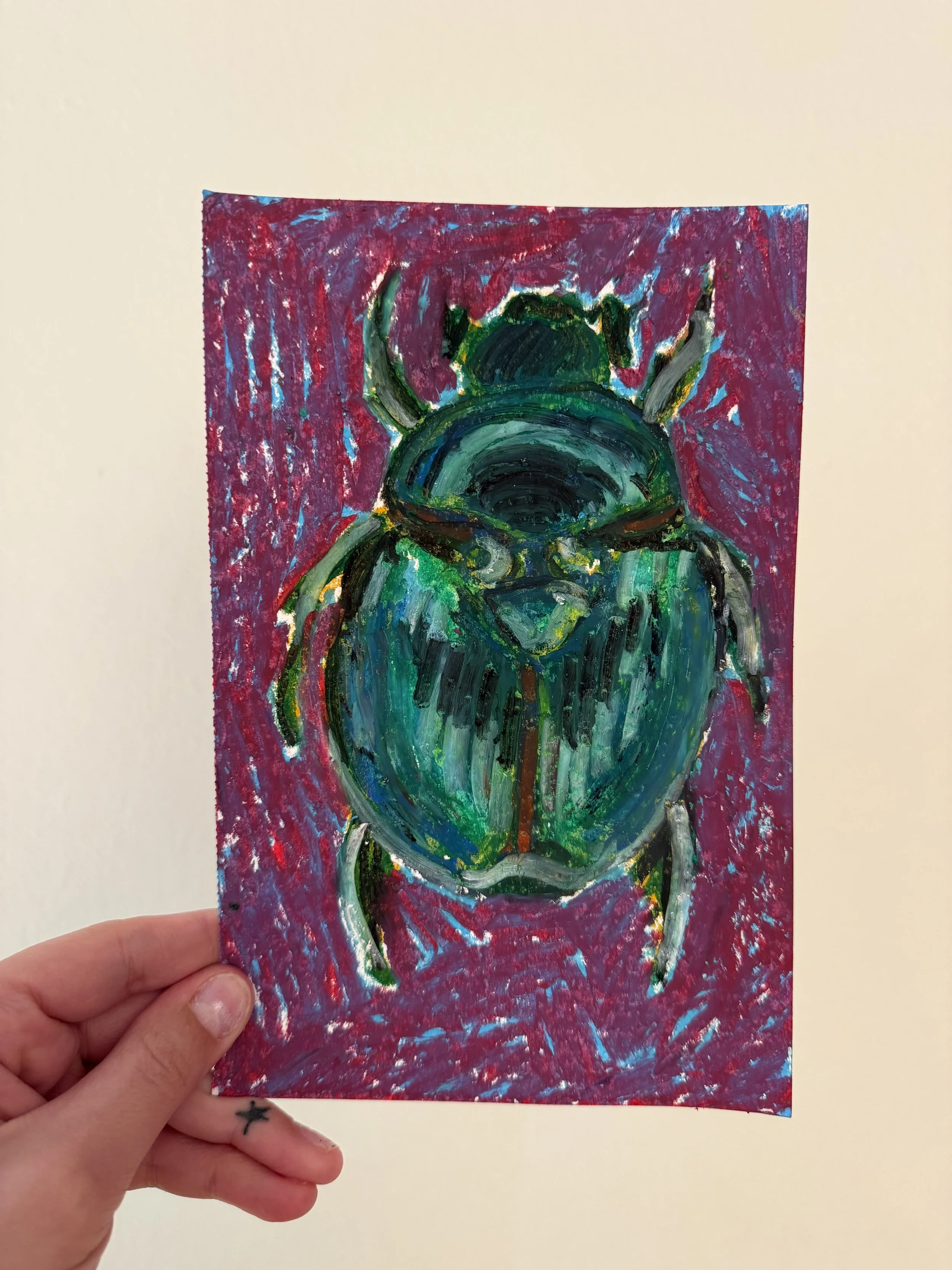"june bug" oil pastel