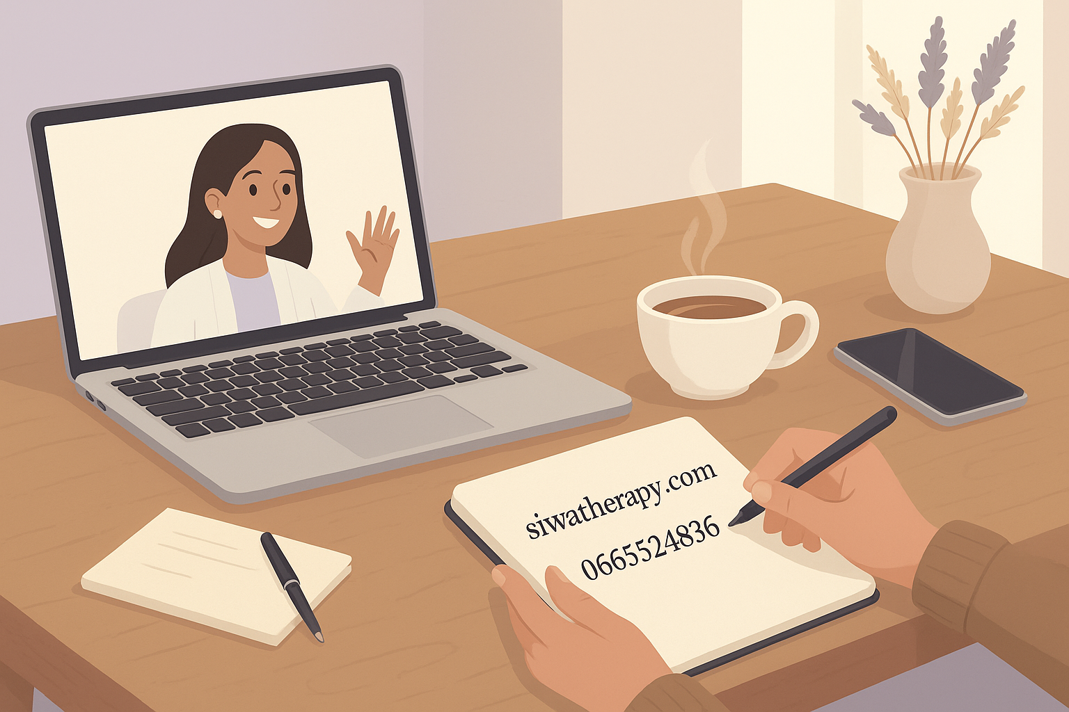 Séance de sexothérapie digitale en visio avec le numéro de contact SiwaTherapy