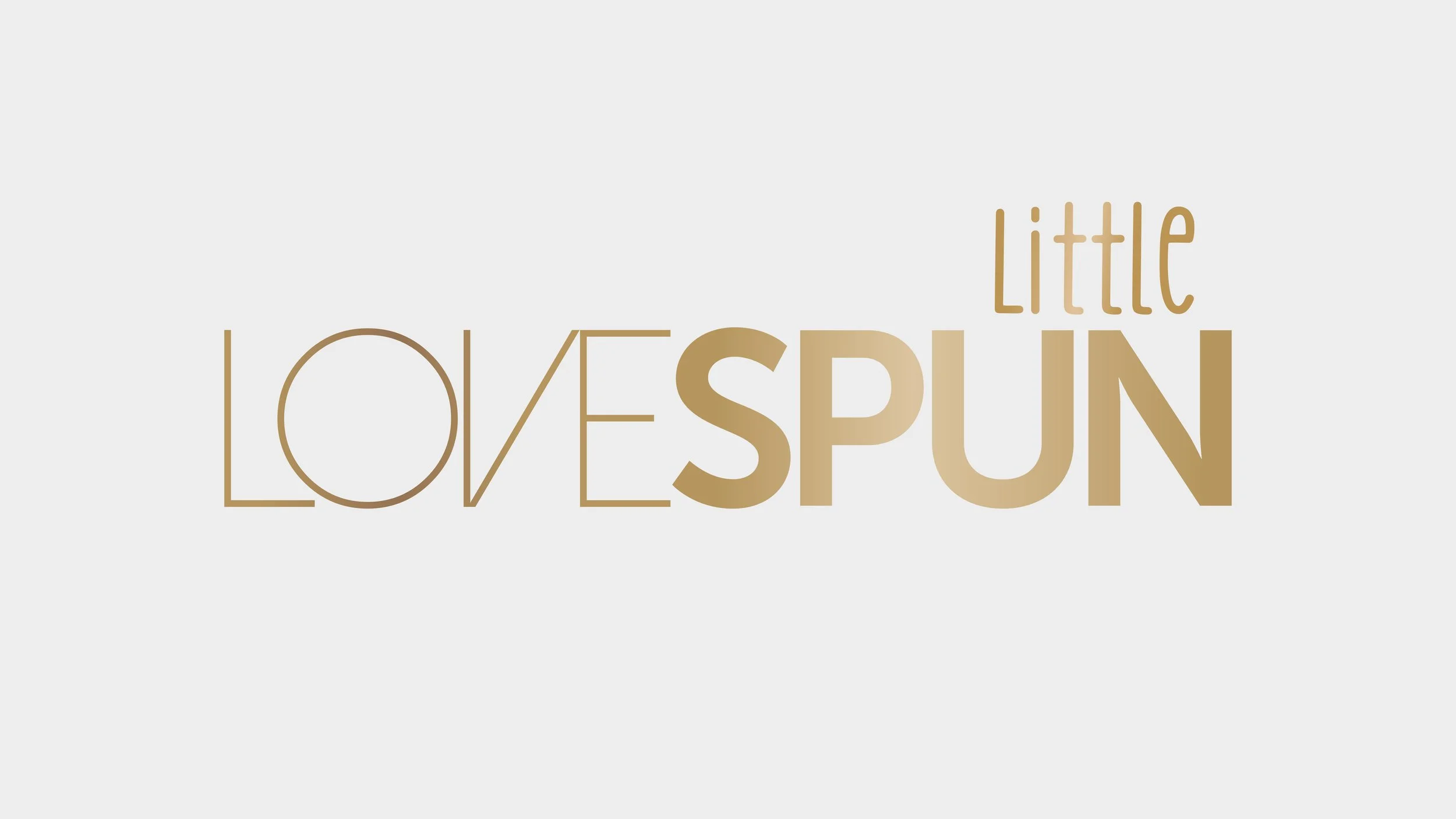 Litle Lovespun logo on a white background and their branding font is golden embracing luxury