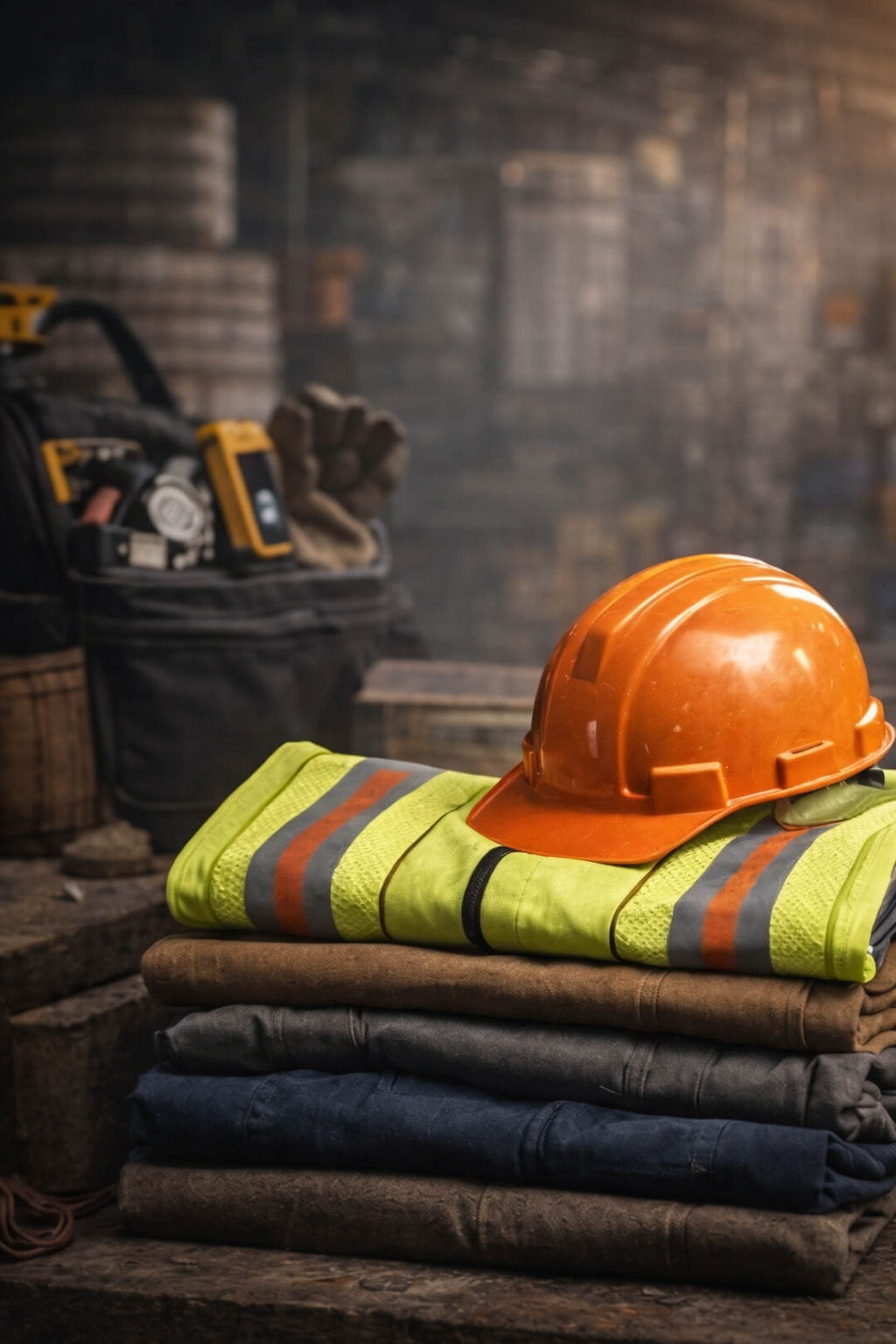 Construction crews warehouse