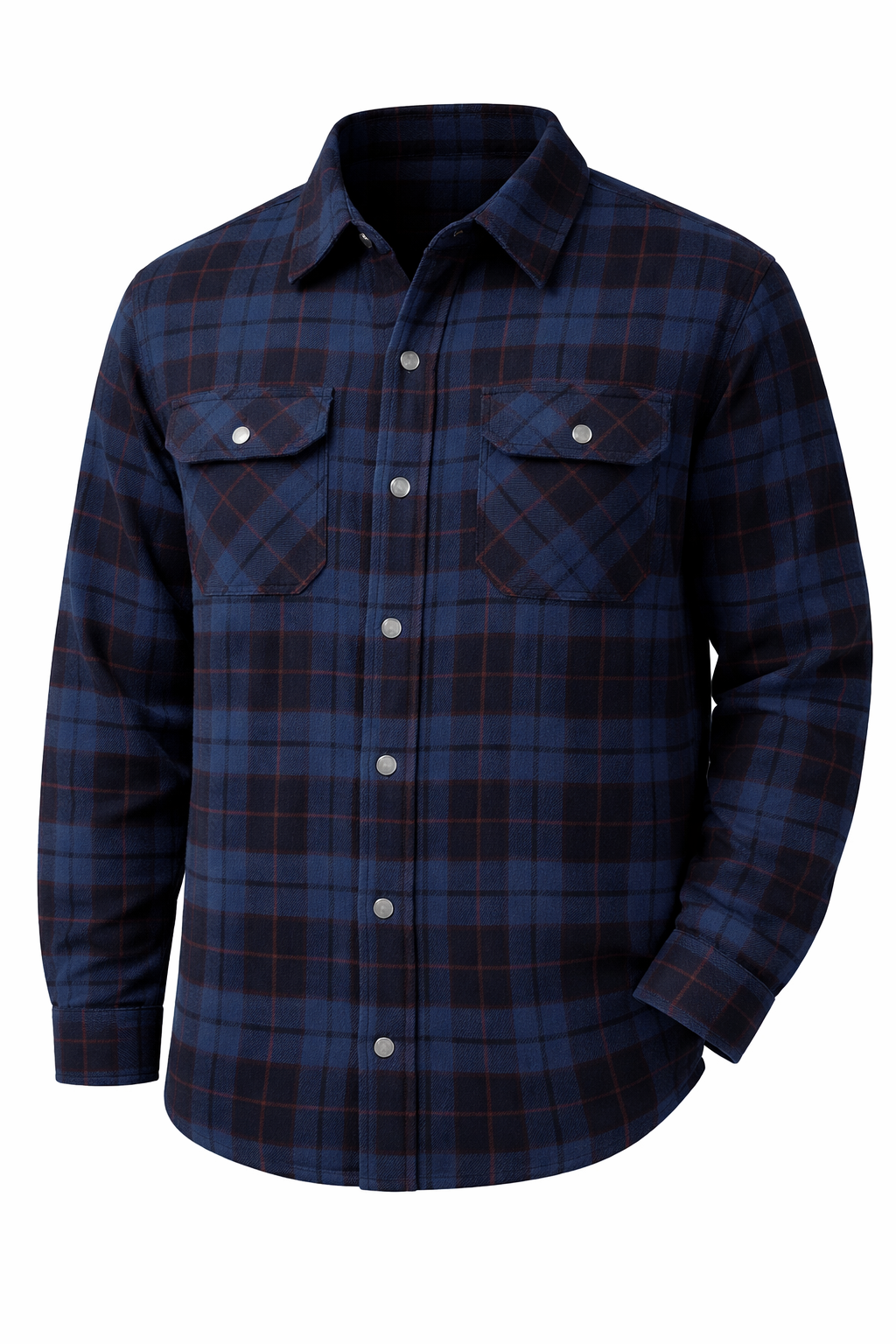 Water Repellent Fleece-Lined Flannel Shirt Jacket