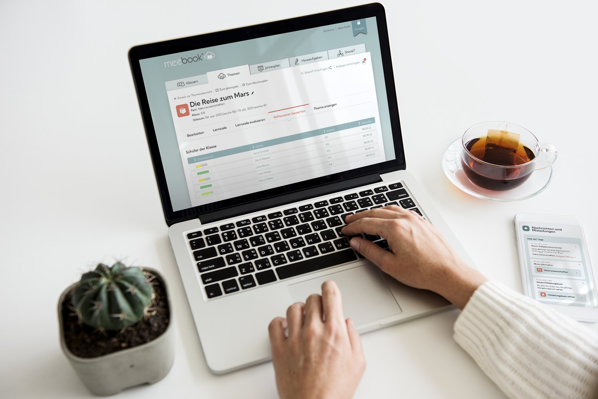 Übersicht über den Lernprozess in Meebook