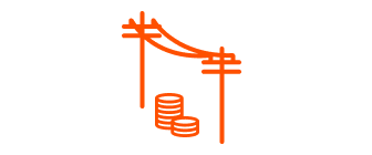 Strømstolper med kraftlinjer