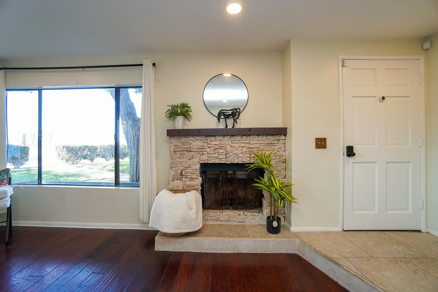 Living room fireplace of 2077 E Bard Road, Oxnard, CA.
