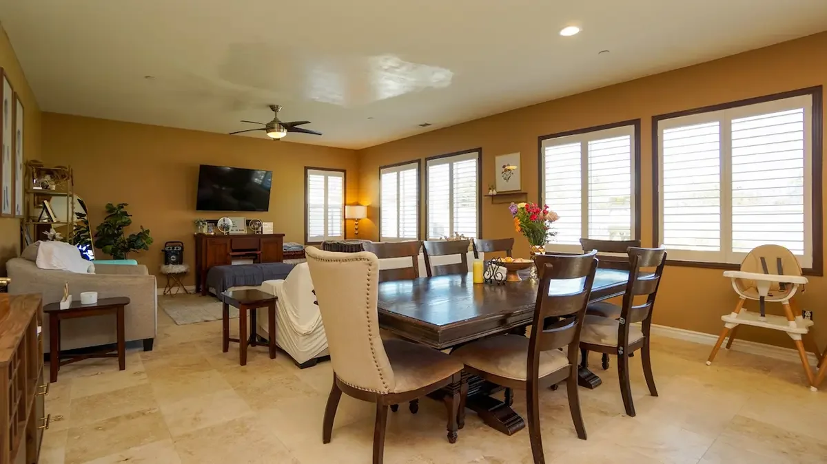 Living and dining area of 675 Tiber River Way in Oxnard, CA.