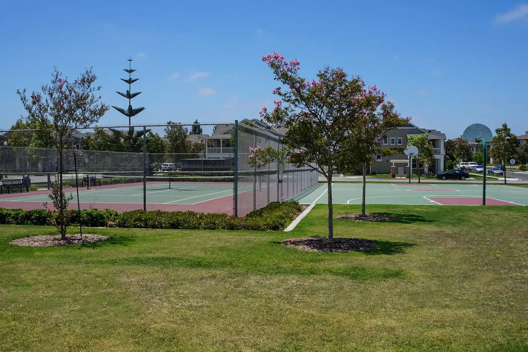 A park with tennis and basketball courts in Riverpark, Oxnard.