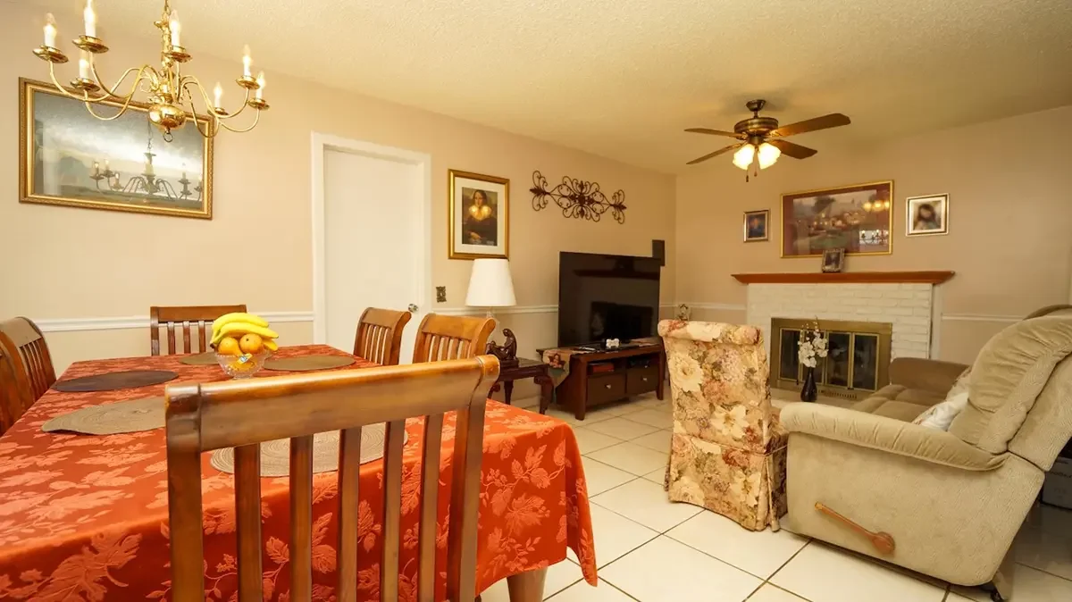 Dining room and living room of 1121 Yale Street in Oxnard, CA.