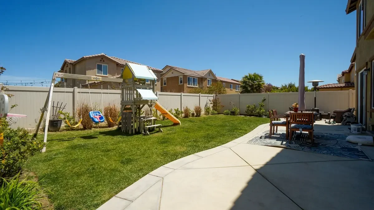Backyard of 675 Tiber River Way in Oxnard, CA.