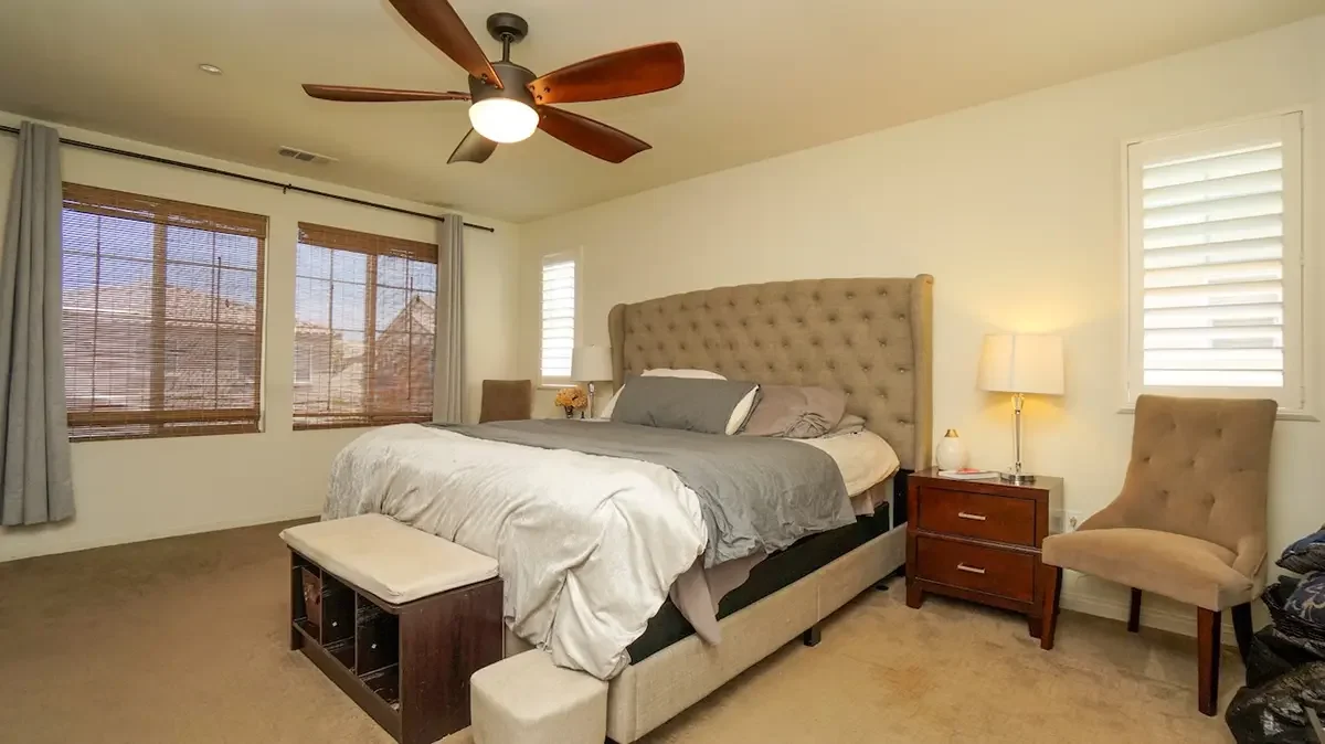 Primary bedroom of 675 Tiber River Way in Oxnard, CA.