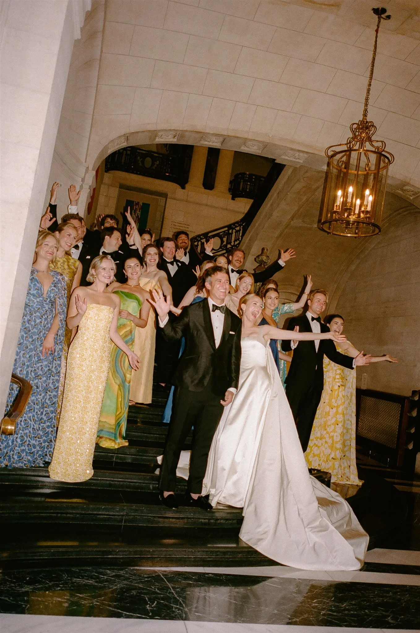 Modern bridal party group shot
