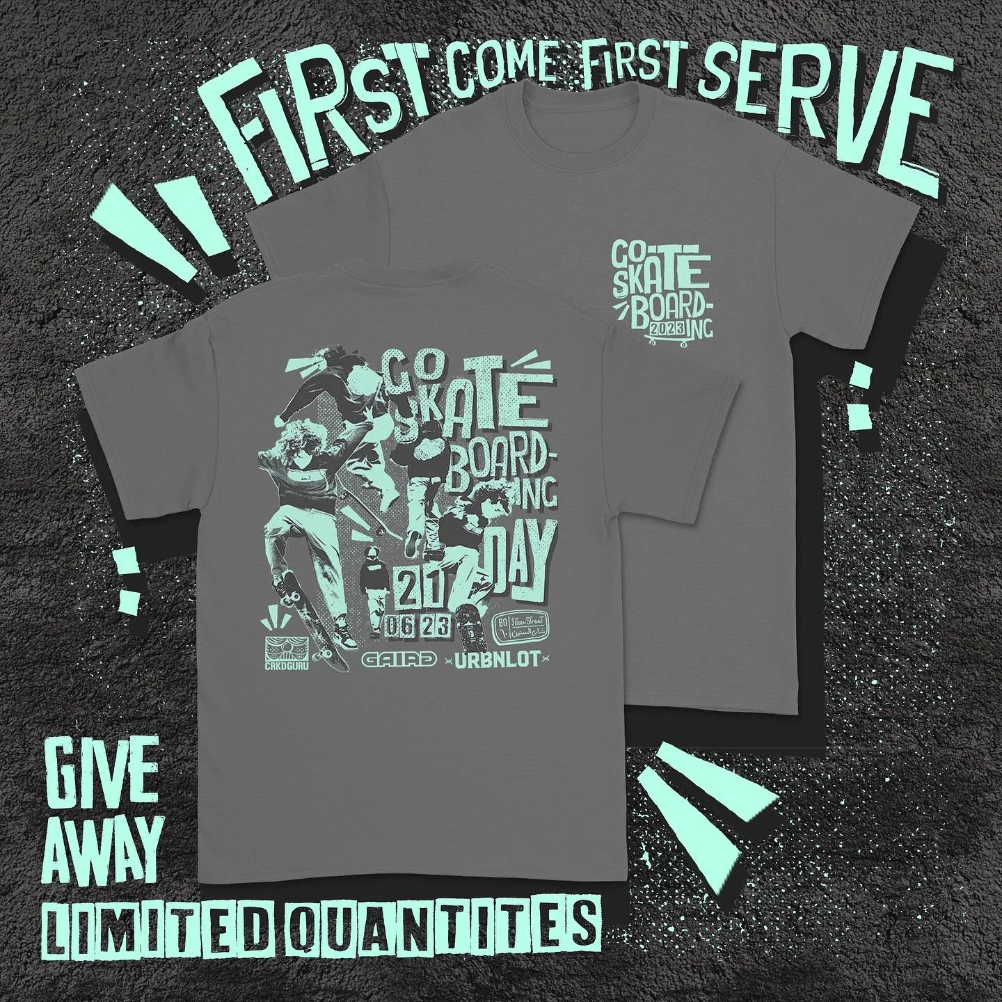 A little something we did for our skate community on #goskateboardingday 2023 🛹

Partners: @crkd.guru @galag.co @siteenstreet @urbnlot 
Tshirt: shaka 100% cotton + heathered
Print: 2 colour plastisol ink

#jeddah #tshirtprinting