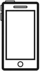 Outline of a smartphone with a blank screen
