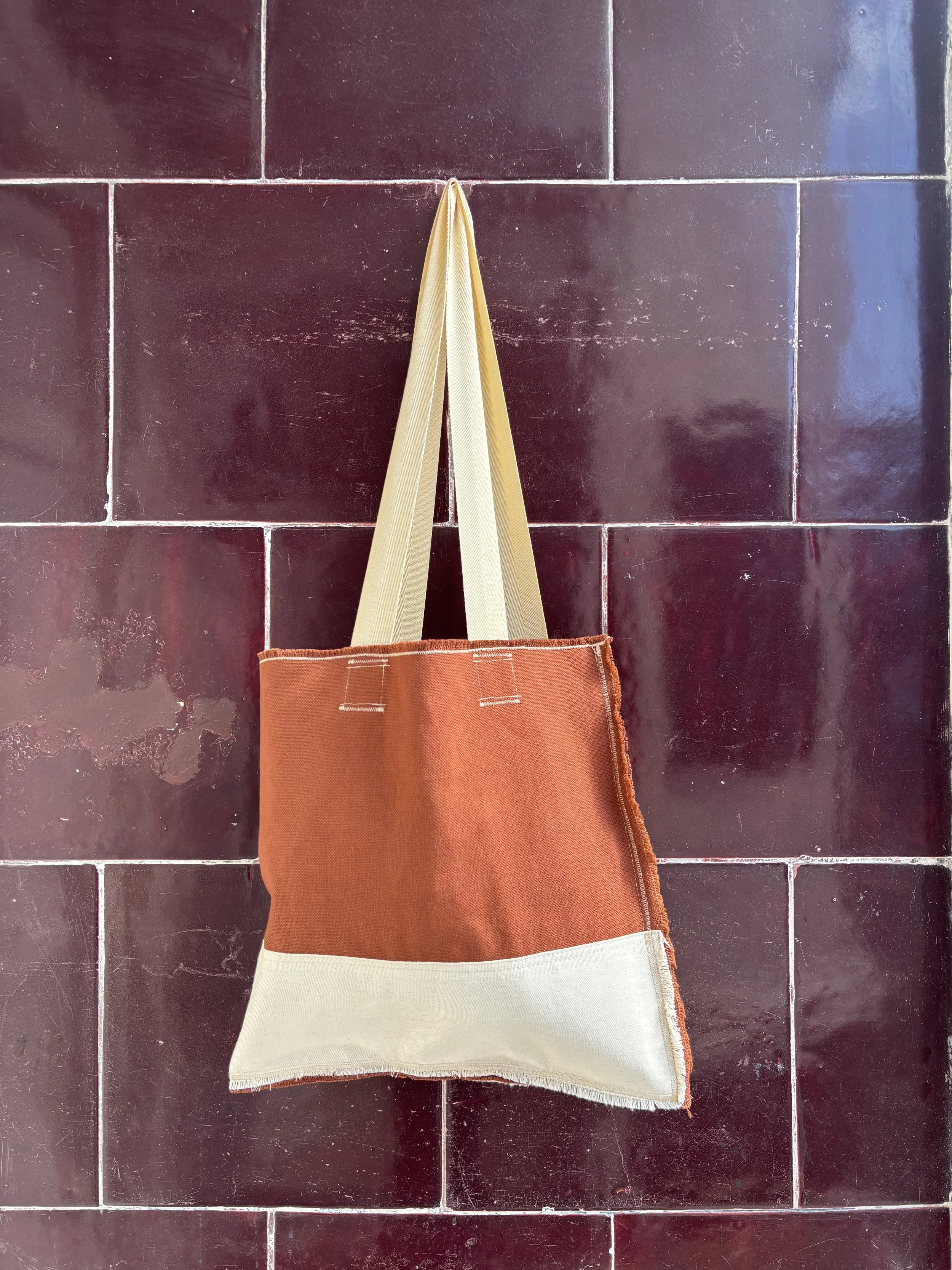 TOTE BAG: ORANGE + CREAM