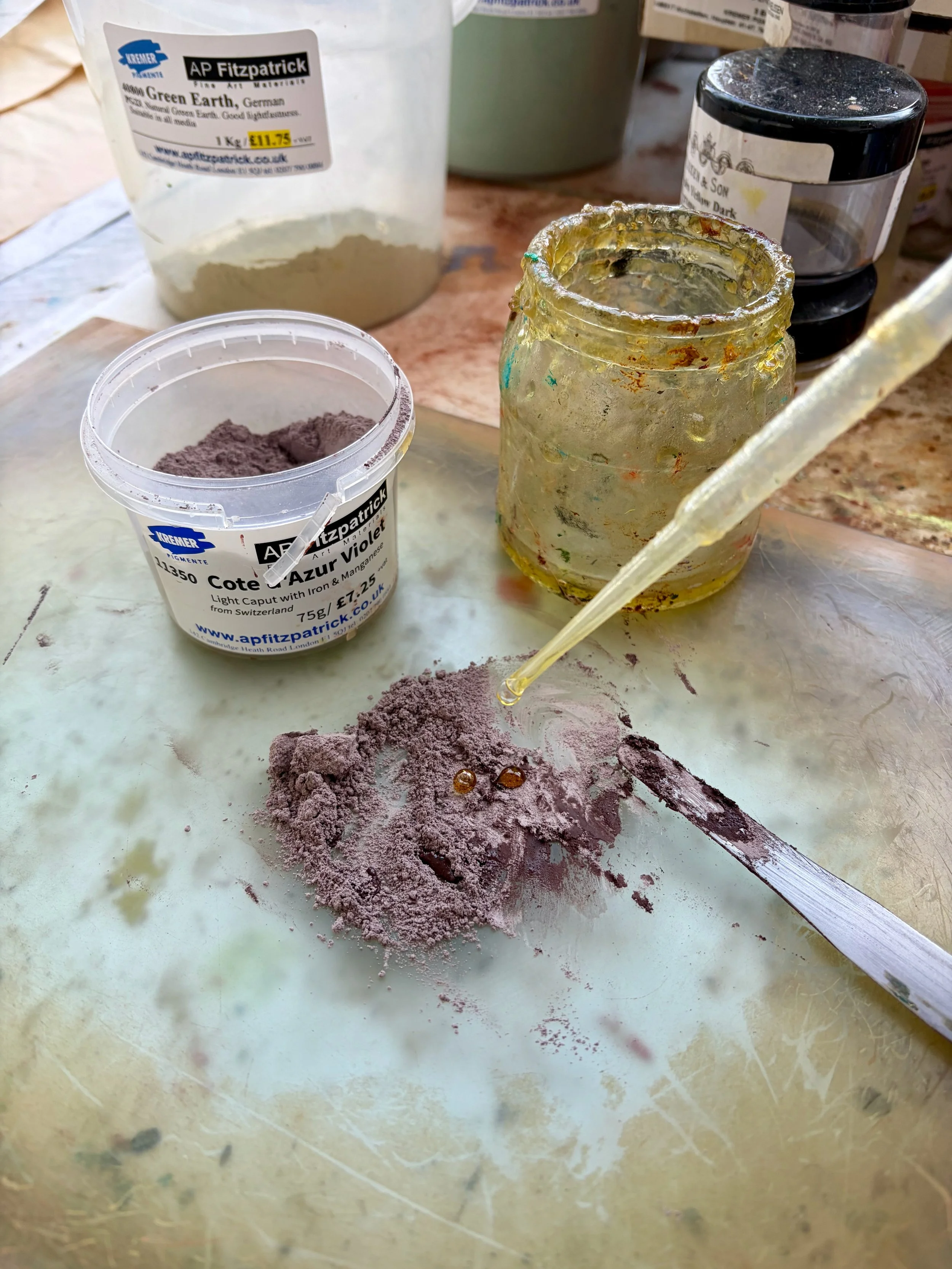 Making oil paint with pigment & oil.2.jpeg
