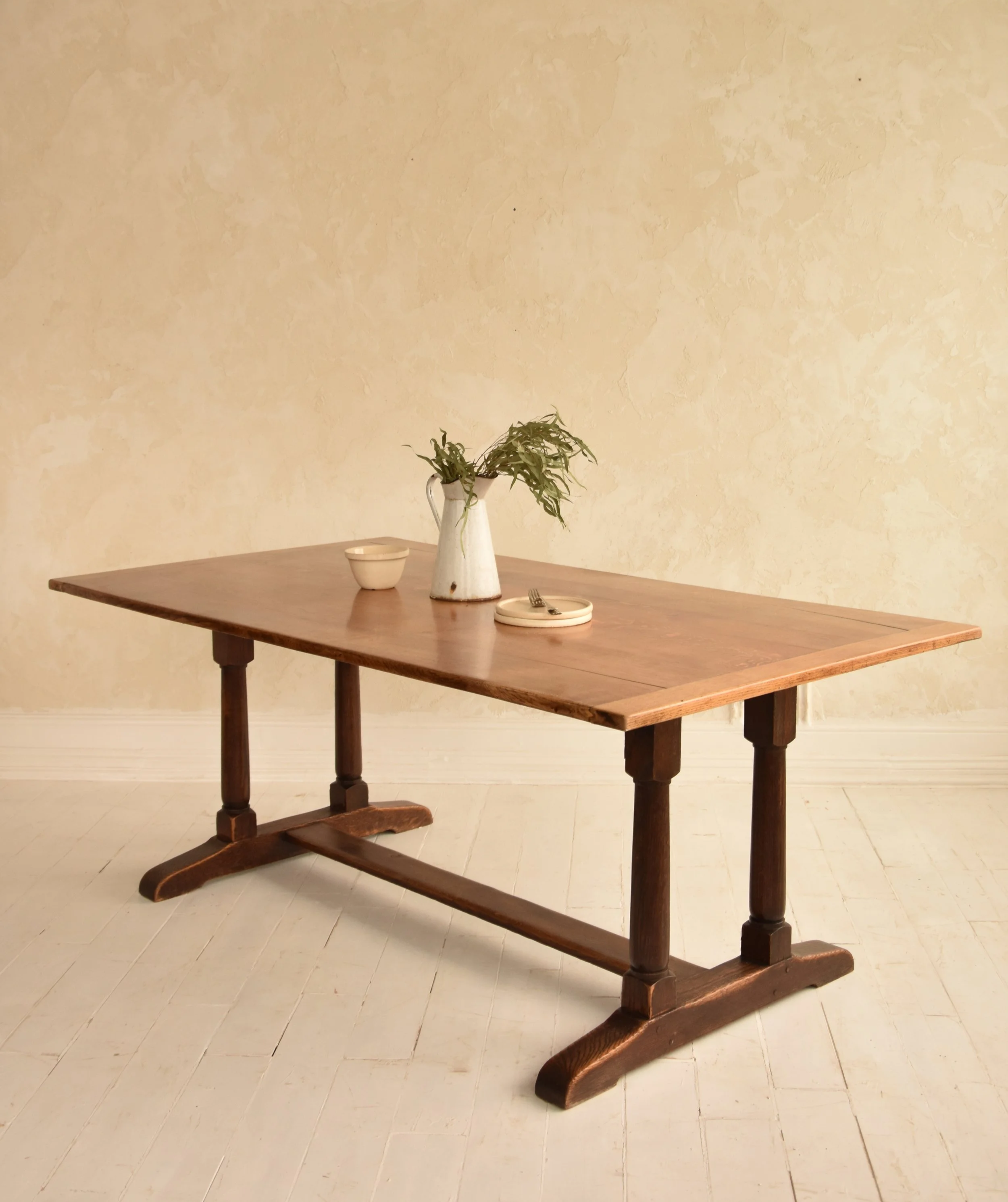 LARGE OAK REFECTORY TABLE