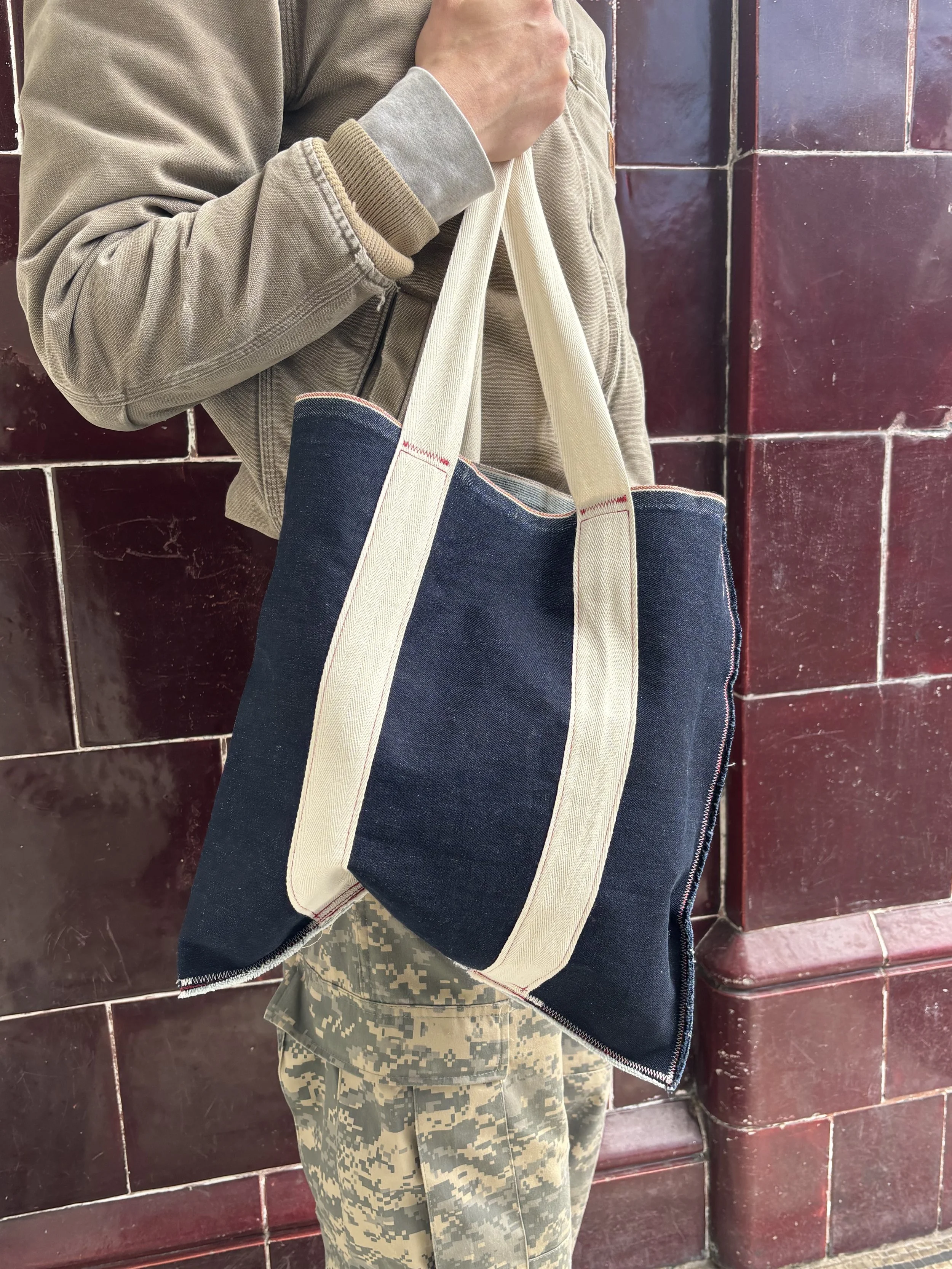 TOTE BAG: SALVAGE + WHITE